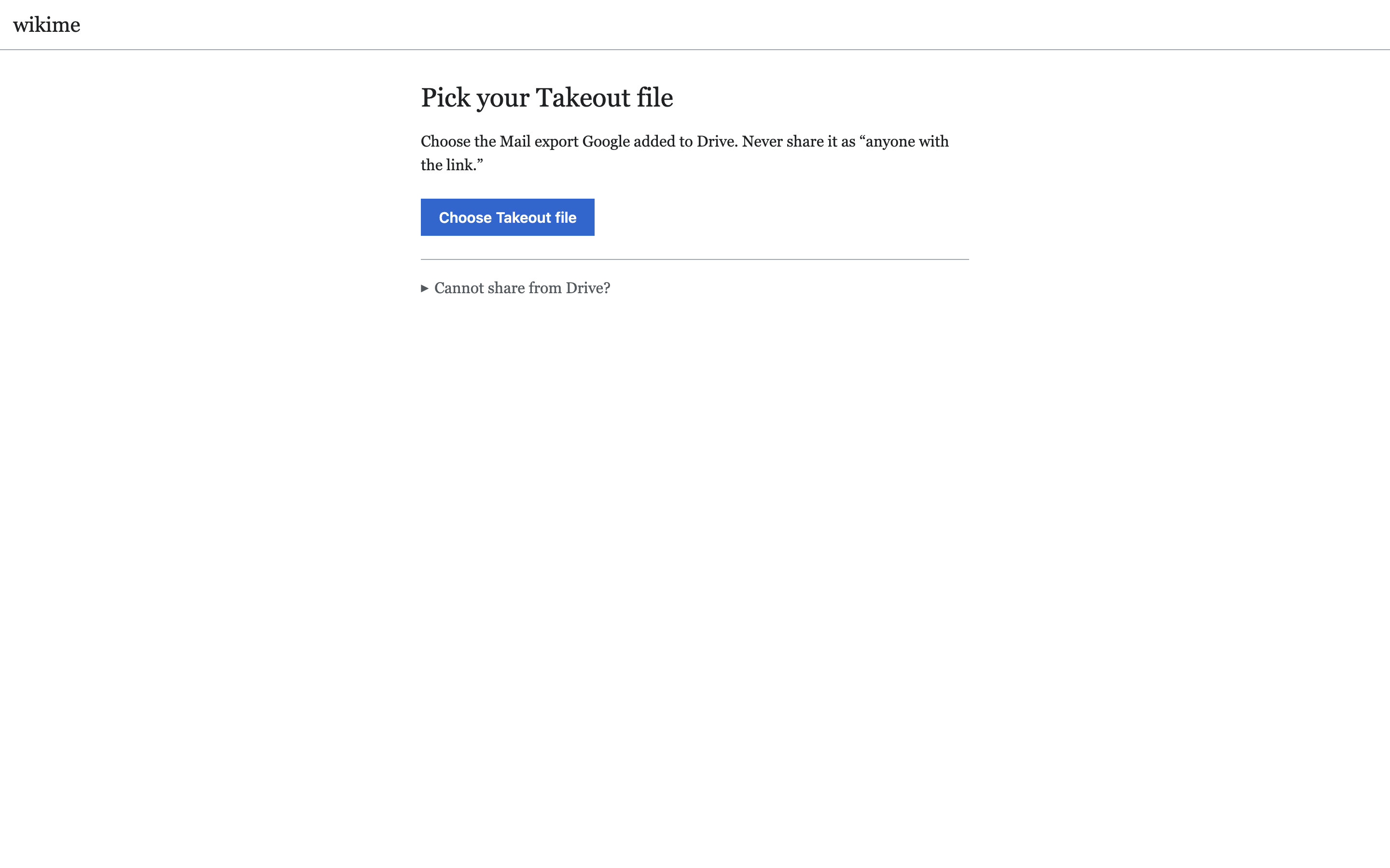 Press Choose Takeout file